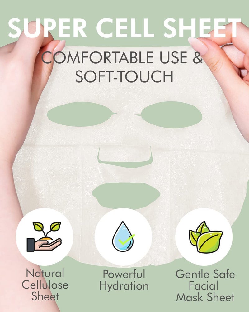 DERMAL Super Food Face Masks Skincare- 12 Pack Facial Sheet Mask for a Glowing Refreshing Skin- Moisturizing Sheet Masks for Face Enriched with Natural Ingredients for All Skin Types - Image 4